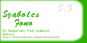 szabolcs fono business card