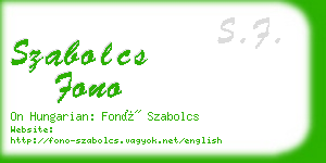 szabolcs fono business card